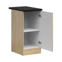 Mueble bajo de cocina Junona Line 40 cm derecho roble bernstein con encimera