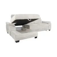 Sofá rinconera izquierda Aguda convertible con arcón beige