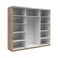 Armario de puertas correderas Tetrix 220 cm con espejo roble wotan