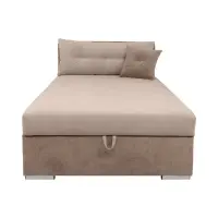 Sofá cama Rico con arcón y respaldo ajustable beige