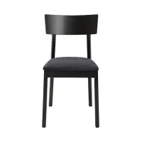 Silla tapizada Nina 2 de terciopelo gris oscuro