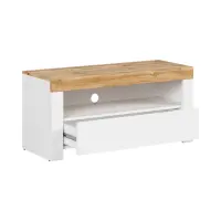 Mueble RTV Holten 106 cm con cajón y estante blanco brillo