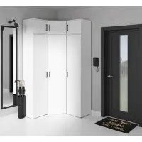 Estantería de esquina MultiDo 71,5x71,5 cm con puertas atelier claro