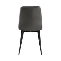 Silla tapizada Silvio terciopelo gris oscuro