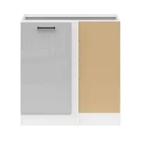 Armario de cocina inferior de esquina Junona Line claro derecha gris claro brillo esquinero 100x60 cm