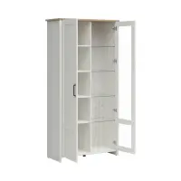 Vitrina Loksa 102 cm con 2 puertas pino andersen blanco