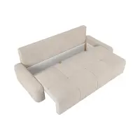 Sofá de tres plazas Hello convertible con arcón beige claro