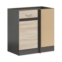 Mueble bajo rinconero Junona Line derecho roble sonoma ocupa rincón 100x60 cm