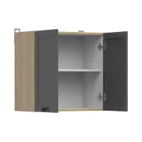 Armario de cocina superior Junona Line 60 cm con 2 puertas roble bernstein/grafito