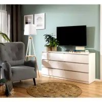 Cómoda Tetrix 150 cm con 6 cajones blanco brillo