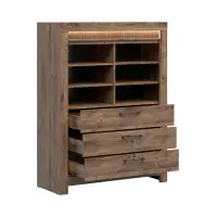 Estantería Torin 114 cm con 3 cajones y 6 estantes roble ribbeck marrón