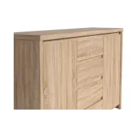 Cómoda Kaspian 144 cm con 2 puertas y 4 cajones roble sonoma