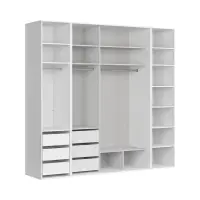 Armario modular Flex 250 cm corredero con puertas y espejo blanco