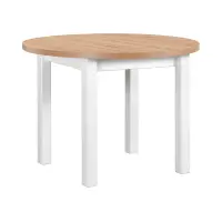 Mesa extensible redonda Balard 100-180/100 roble artisan/blanco