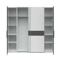 Armario de puertas correderas Fabio 215 cm blanco/grafito