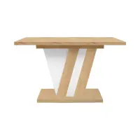 Mesa extensible Zatar 125/170x75 roble artisan/blanco