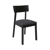 Silla tapizada Nina 2 de terciopelo gris oscuro