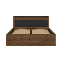 Cama Ruso 140x200 con somier y contenedor roble april