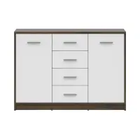 Cómoda Nepo Plus 119 cm con 2 puertas y 4 cajones roble noble/blanco