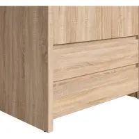 Armario de dos puertas Kaspian 90 cm con cajones roble sonoma
