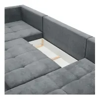 Sofá rinconera universal Norfolk convertible con arcón antracita