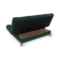Sofá cama de tres plazas Viola con arcón verde