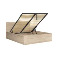 Cama Tetrix 160x200 con somier y contenedor roble sonoma