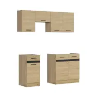 Conjunto de cocina Junona Line 170 cm roble bernstein sin encimera