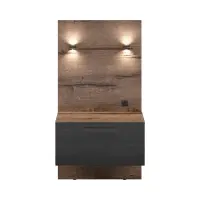 Mesita de noche Kassel 50 cm con cajón izquierda roble monastery