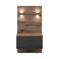 Mesita de noche Kassel 50 cm con cajón derecha roble monastery