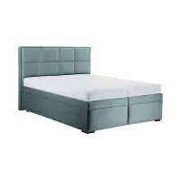 Cama tapizada Ella 160x200 con contenedores y somieres terciopelo verde