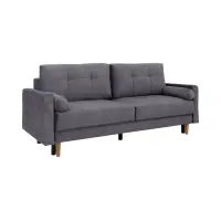 Sofá de tres plazas Torent convertible de terciopelo gris