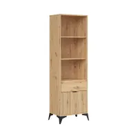 Estantería Lamea 60 cm con puerta, cajón y 3 estantes roble artisan