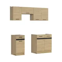 Conjunto de cocina Junona Line 180 cm roble bernstein sin encimera