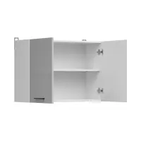 Armario de cocina superior Junona Line 80 cm de dos puertas gris claro brillo