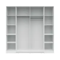 Armario de puertas correderas Fabio 215 cm blanco/grafito