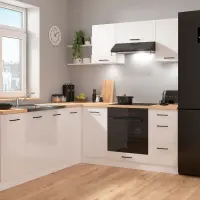 Conjunto de cocina de esquina Junona Line 200x220 brillo tiza sin encimera