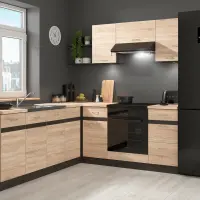 Conjunto de cocina de esquina Junona Line 200x220 derecho roble sonoma sin encimera