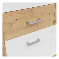 Armario de tres puertas Brando-3 136 cm con cajones roble artisan/blanco