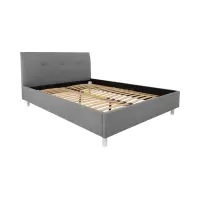 Cama tapizada Mala gris 160x200