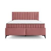 Cama continental Joy 160x200 con contenedores rosa