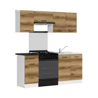 Conjunto de cocina Junona Line 180 cm roble delano claro con encimera