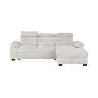 Sofá rinconera derecho Aguda convertible con arcón beige