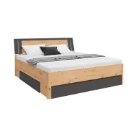 Cama Saturn 180x200 con 3 cajones roble artisan/grafito