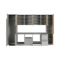 Conjunto de cocina Milino Medium B 332 cm gris/roble con encimera