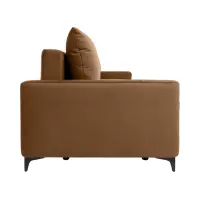 Sofá de tres plazas Kamari convertible con arcón de terciopelo marrón