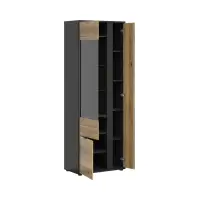 Vitrina Luen 70 cm con 3 puertas roble tegola/roble mauvella