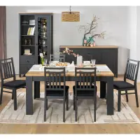 Mesa extensible Hesen 160/200x90 roble artisan/grafito