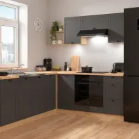 Conjunto de cocina de esquina Junona Line 200x220 grafito sin encimera