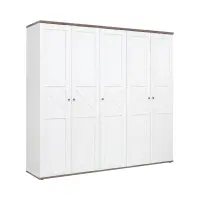 Armario de cinco puertas Stockholm 243 cm pino andersen blanco